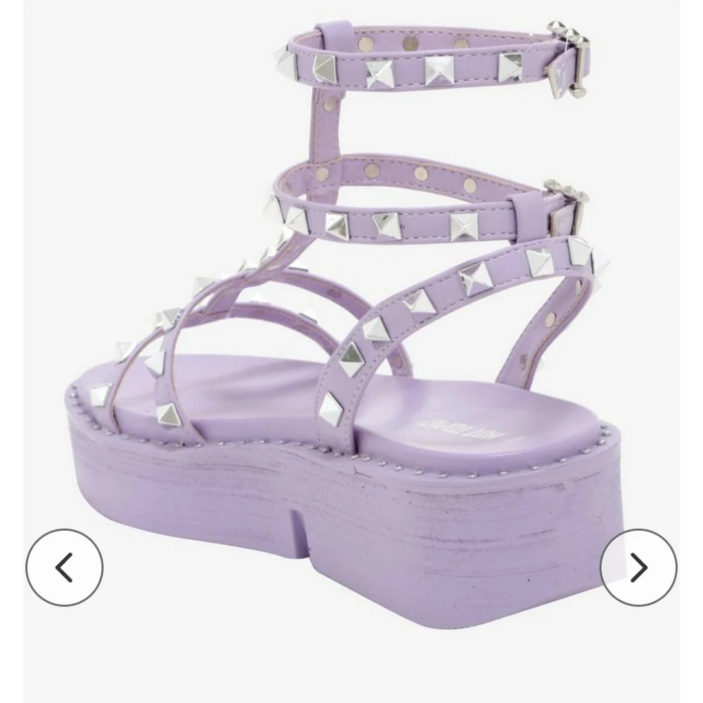 Lavender Studded Platform Sandals (7) - Picture 6 of 7
